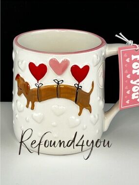 PETS - Sheffield Home - ‘Dachshund Hearts’ Ceramic Mug. NWT. Firm! Last one!